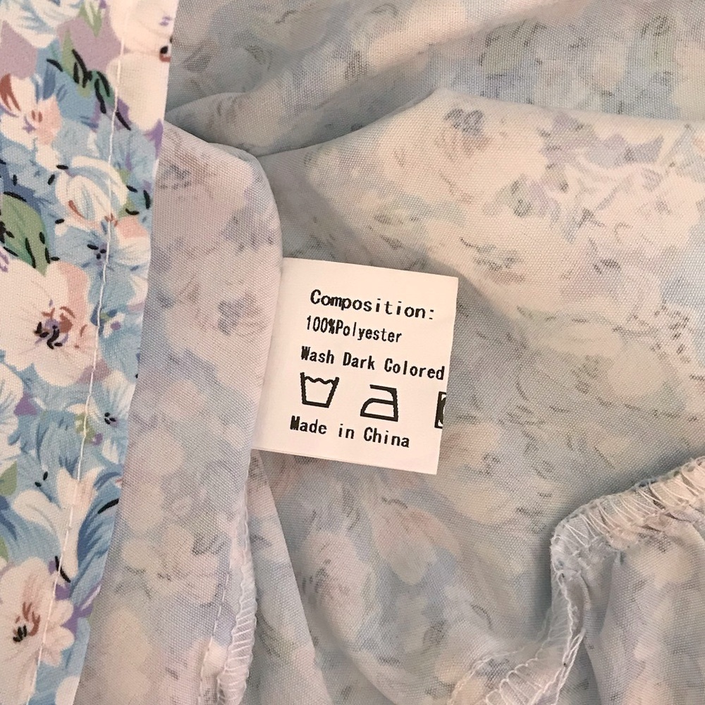 ZAFUL Brand Blue Ditsy Floral Sleeveless Peekaboo Ruffle Hem Dress size 8 in EUC - Picture 14 of 15